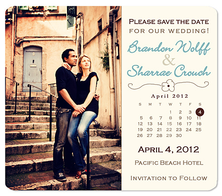 Wildflower Calendar Save the Date Card